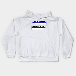 Minimal Monorail Blue Kids Hoodie